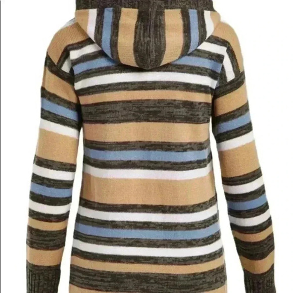 🆕Evelyn Taylor Multicolor Stripe Hooded Long Sweater M🆕 - Picture 2 of 7
